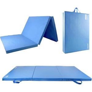 RitFit Upgraded Folding Exercise Mat, 2 Inch Thick Gymnastics Mat 3’x6’,4’x8’,4×10’,2’x8′ with Carrying Handles for Yoga, MMA, Stretching, Core Workouts and Home Gym Protective Flooring(Blue(3′ x 6′))
