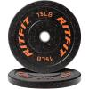 RitFit Bumper Plates, Colored Fleck-Rubber Weight Plates with Steel Insert, 2-inch Olympic Weight Plates for Weight Lifting and Strength Training