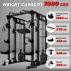 RitFit Buffalo Smith Machine Package, All-in-One Power Cage with Weight Stack , Power Rack with Cable Crossover & Leg Press Attachment for Home Gym(Black)