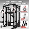RitFit Buffalo Smith Machine Package, All-in-One Power Cage with Weight Stack , Power Rack with Cable Crossover & Leg Press Attachment for Home Gym(Black)