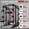 RitFit Buffalo Smith Machine Package, All-in-One Power Cage with Weight Stack , Power Rack with Cable Crossover & Leg Press Attachment for Home Gym(Red)