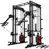RitFit M1 Pro Smith Machine with LAM1 Adjustable Lever Arm Attachment, All-in-One Power Cage, Power Rack with LAT Pulldown & Cable Crossover System for Home Gym(Black)