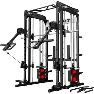 RitFit M1 Pro Smith Machine with LAM1 Adjustable Lever Arm Attachment, All-in-One Power Cage, Power Rack with LAT Pulldown & Cable Crossover System for Home Gym(Black)