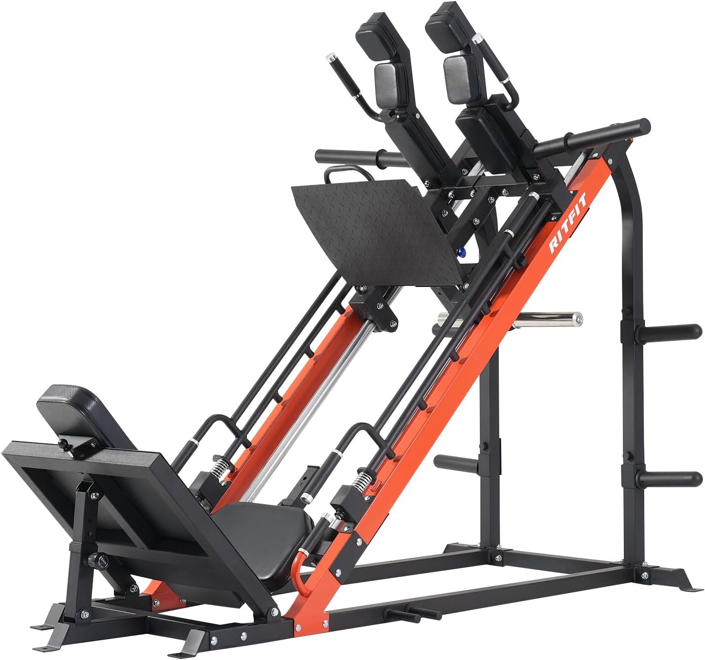 image:imageRitFit 3in1 Leg Press Hack Squat Machine for Home Gym 1500LB Capacity Compact SpaceSaving Design with Multiple Hack Squat amp Leg Press AnglesORANGE