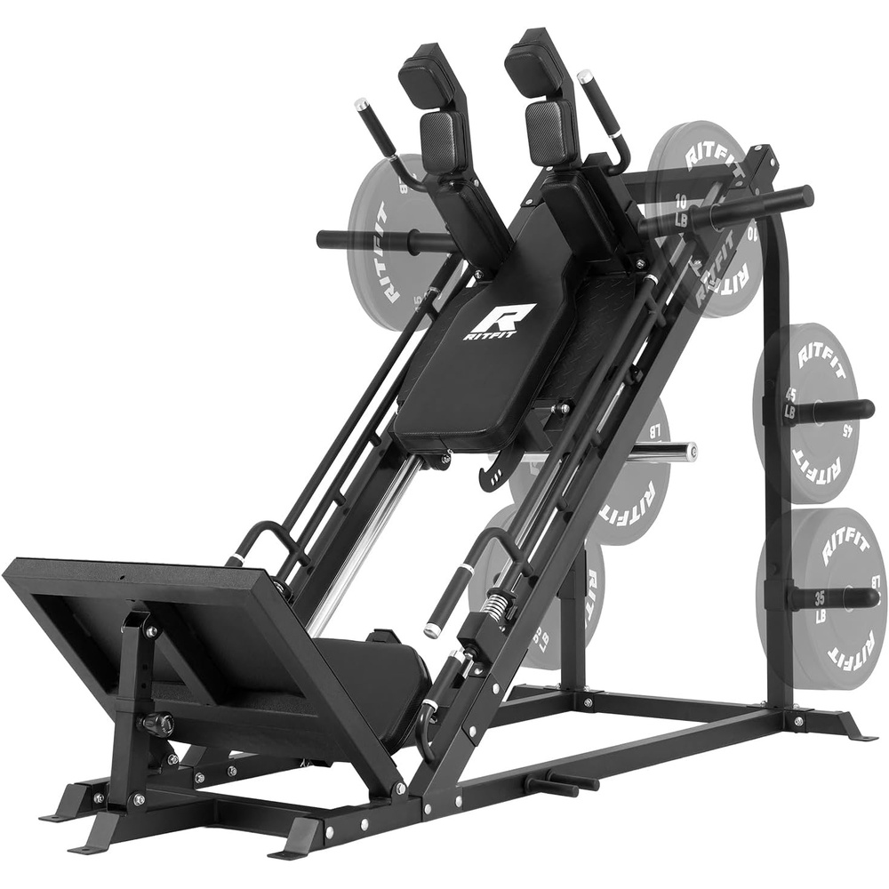 image:imageRitFit 3in1 Leg Press Hack Squat Machine for Home Gym 1500LB Capacity Compact SpaceSaving Design with Multiple Hack Squat amp Leg Press AnglesBLACK