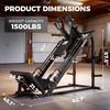 RitFit 3-in-1 Leg Press Hack Squat Machine for Home Gym, 1500LB Capacity, Compact Space-Saving Design with Multiple Hack Squat & Leg Press Angles(BLACK(With 35lb Rubber Weight Plates))
