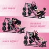 RitFit 3-in-1 Leg Press Hack Squat Machine for Home Gym, 1500LB Capacity, Compact Space-Saving Design with Multiple Hack Squat & Leg Press Angles(PINK)
