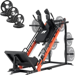 RitFit 3-in-1 Leg Press Hack Squat Machine for Home Gym, 1500LB Capacity, Compact Space-Saving Design with Multiple Hack Squat & Leg Press Angles(Orange(With 35lb Rubber Weight Plates))