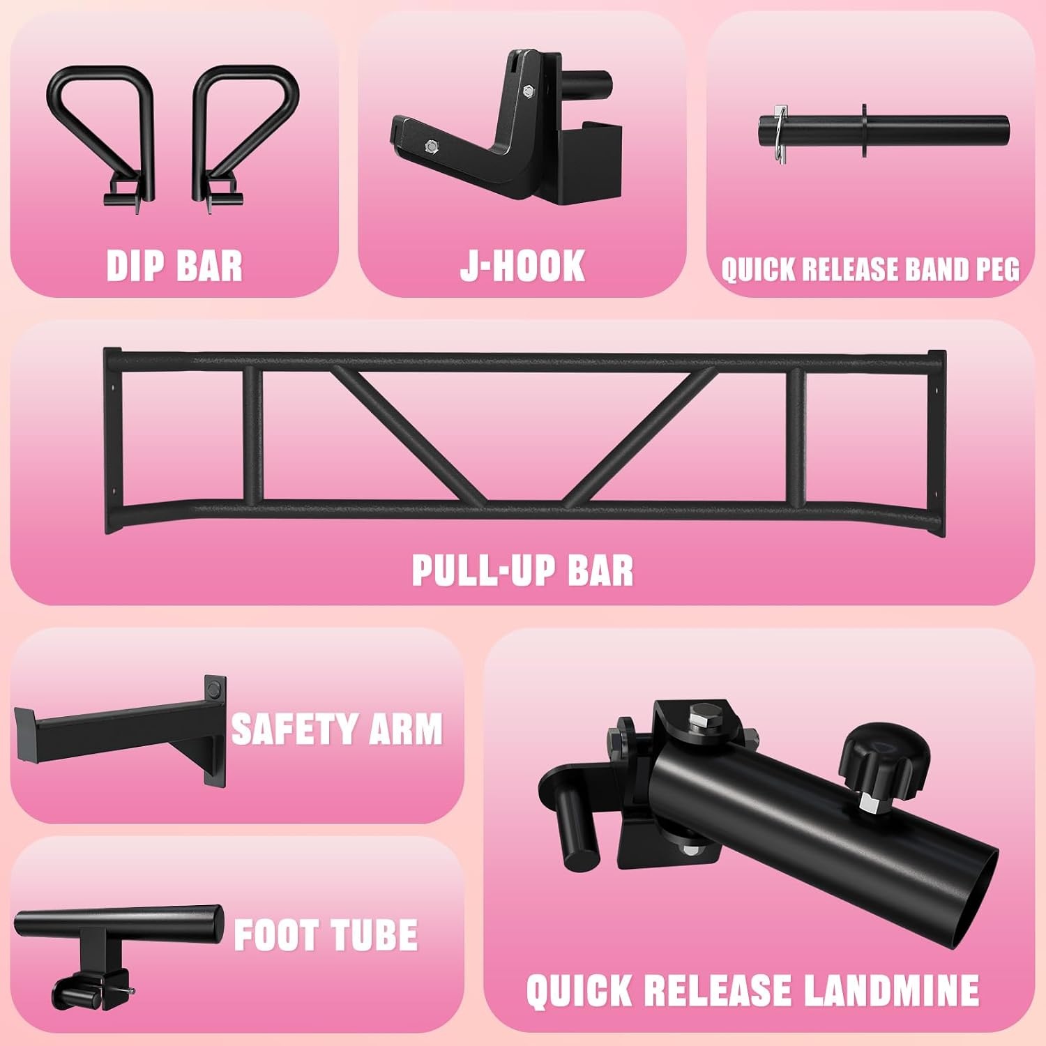 image:imageRitFit M1 Pro Smith Machine with Cable Crossover System MultiFunction Squat Rack Power Cage for Home Gym Power Rack and PackagesPINK