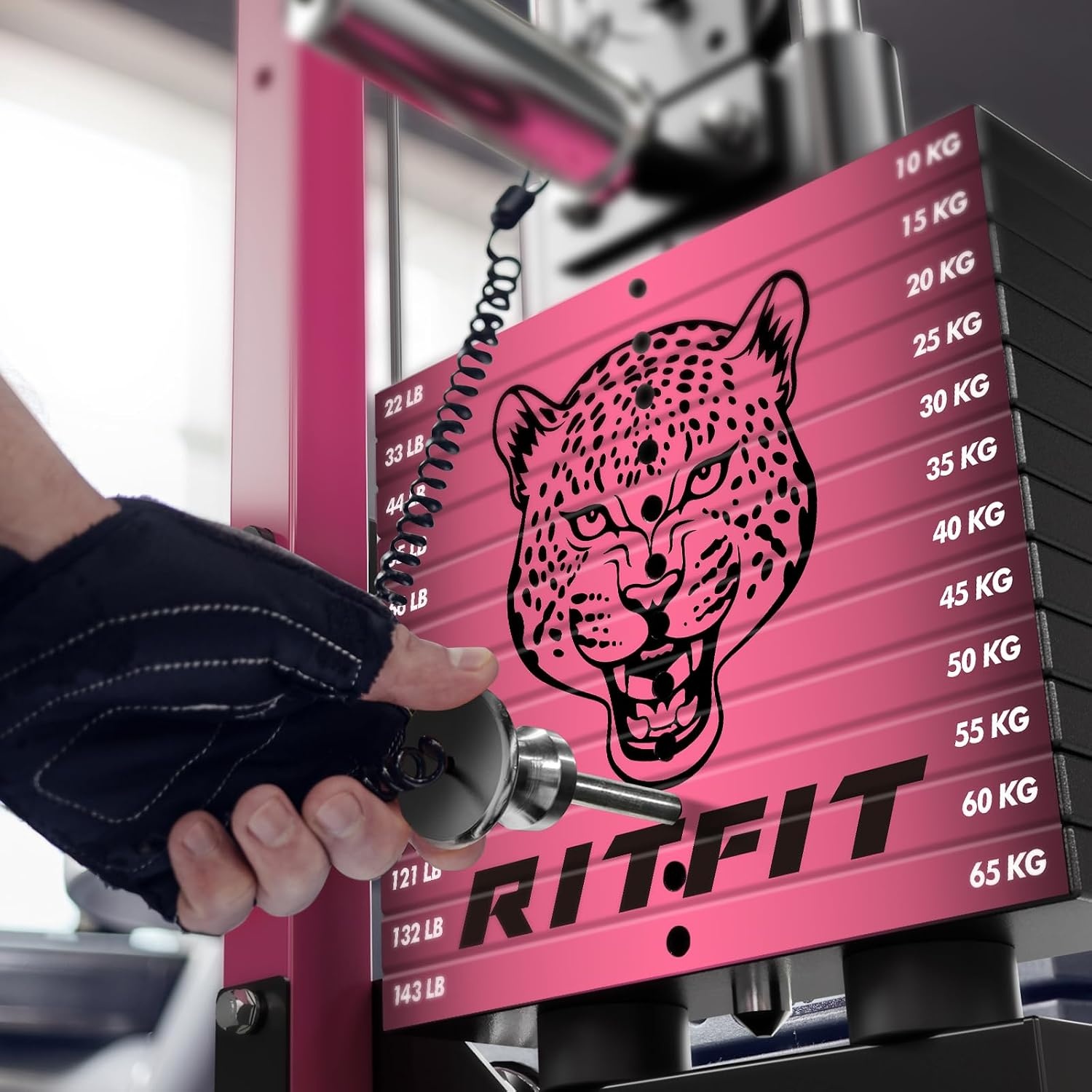 image:imageRitFit M1 Pro Smith Machine with Cable Crossover System MultiFunction Squat Rack Power Cage for Home Gym Power Rack and PackagesPINK