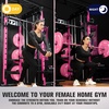RitFit M1 Pro Smith Machine with Cable Crossover System, Multi-Function Squat Rack Power Cage for Home Gym, Power Rack and Packages(PINK)