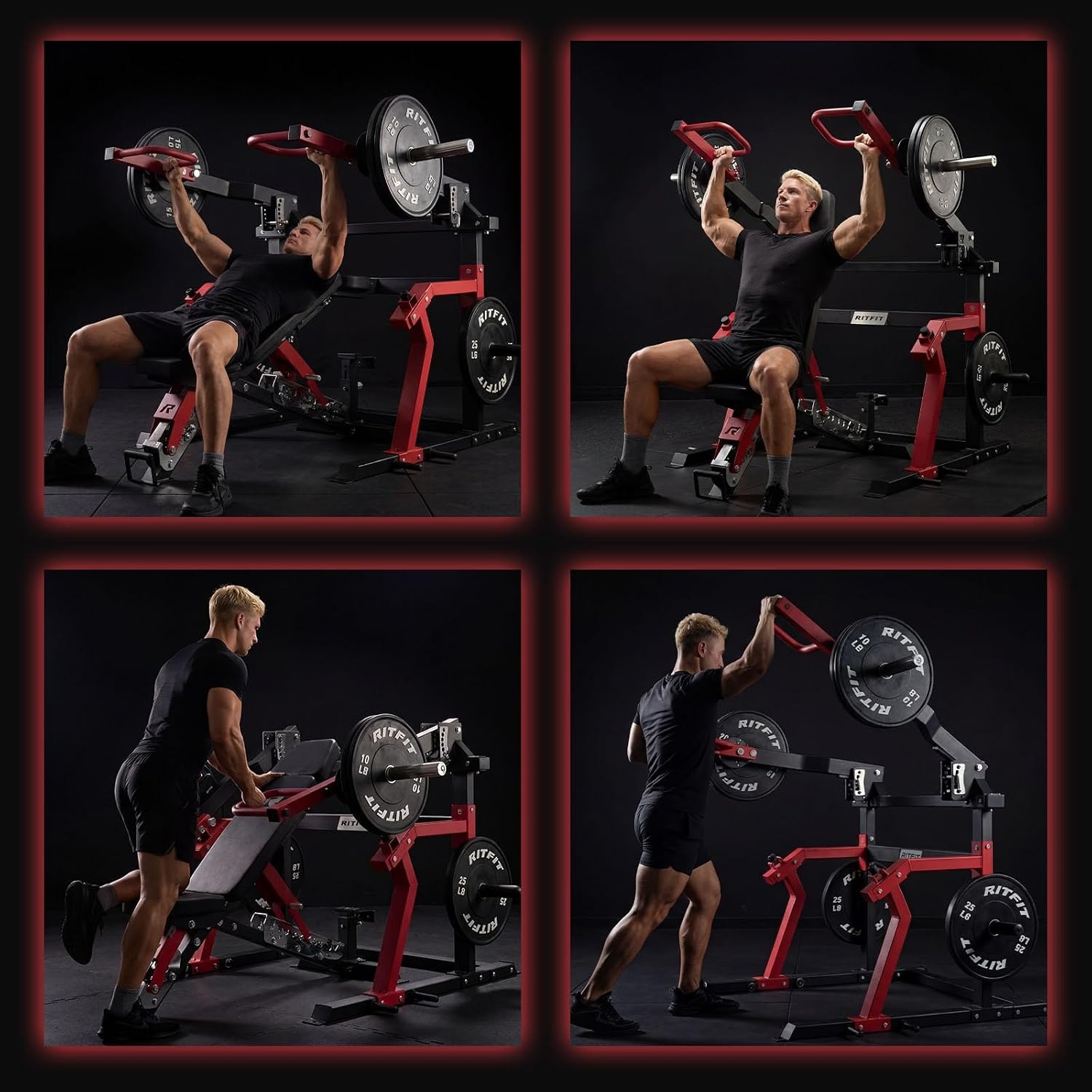 image:imageRITFIT Gorilla 2in1 Chest Shoulder Press Machine Adjustable MultiGrip Strength Trainer with Dual Dial System 500LB Capacity Plate Loaded Home Gym Equipment
