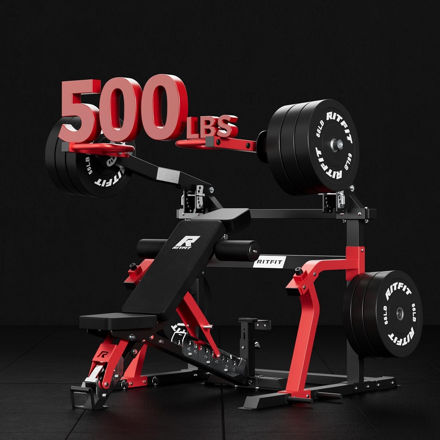 image:imageRITFIT Gorilla 2in1 Chest Shoulder Press Machine Adjustable MultiGrip Strength Trainer with Dual Dial System 500LB Capacity Plate Loaded Home Gym Equipment