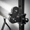 RitFit PPC-P3 Power Cage with Cable Crossover System, 1200LB Capacity | LAT Pulldown & Cable Crossover System with Bumper Plate Set, Olympic Barbell, Bench(Black)
